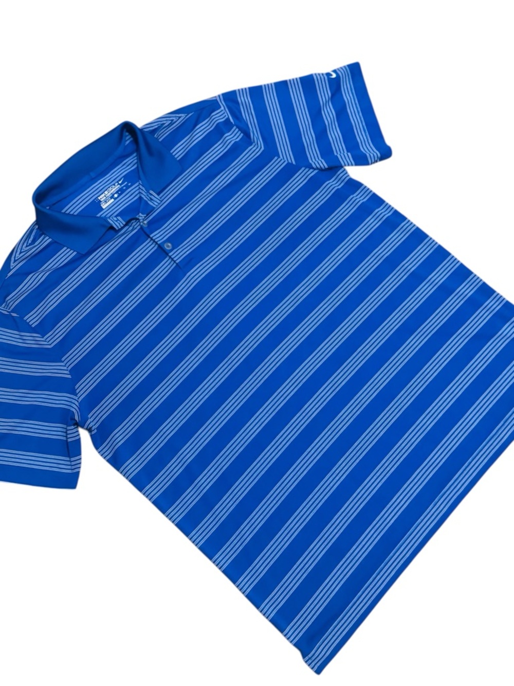 Men’s NIKE GOLF Dri- Fit  Blue Striped Polo Golf Shirt XL